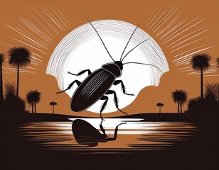 cockroach silhouette for pest control branding educational visuals web graphics and creative design