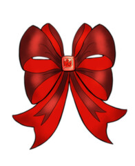 red bow isolated on white