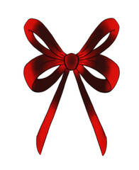 red bow isolated on white