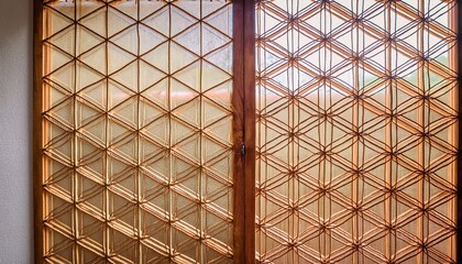 shoji screen texture a close up of a traditional japanese window with wooden lattice and translucent paper panels