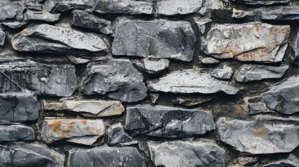 Raindrops on old stone wall texture. AI generated