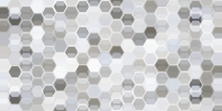 Seamless grey hexagon tile pattern. Honeycomb ceramic tiled texture for bathroom wall, kitchen floor, pool surface. Repeating mosaic grid background. Repeated light blue wallpaper. Vector backdrop