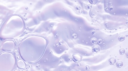 Iridescent liquid surface with bubbles. AI generated