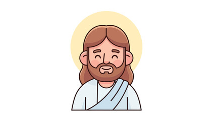 Obraz premium Jesus Christ Cartoon Character Religious Figure.