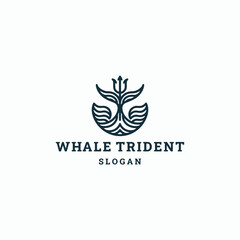Fototapeta premium Whale trident logo template vector illustration design