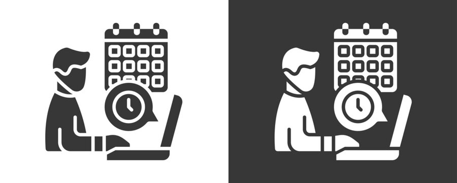 Job Schedule Icon Set Vector Collection Isolated In Black And White