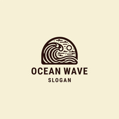 Ocean wave logo template vector illustration design