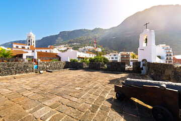 View from the rooftop of the 16th century Castillo de San Miguel fortress, of the whitewashed town of Garachico, Spain, on the Canary Island of Tenerife. © Kirk Fisher