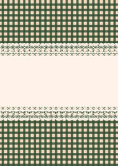 Green Gingham Pattern with Lace Border