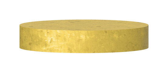Obraz premium Round gold metal podium. Product display stand mockup