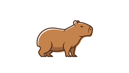 Obraz premium Cute cartoon capybara illustration, a large rodent known for its friendly nature and semi-aquatic lifestyle.