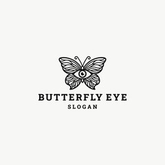 Butterfly eye logo icon design template vector illustration 
