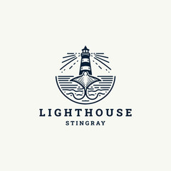 Light house logo icon design template vector illustration 