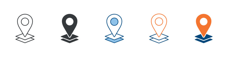 Position Icon Set Multiple Style Collection 