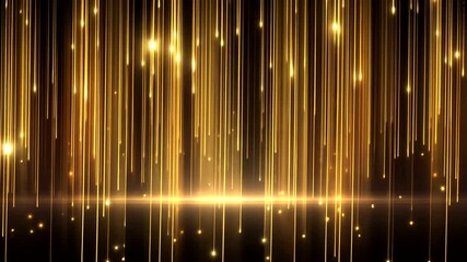 Golden rain of light, abstract festive background with sparks.