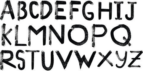 Alphabet letters a to z in a distressed font style