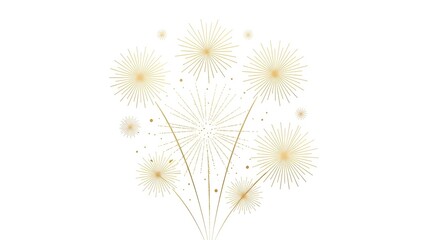 Obraz premium Illustration of a stylized bouquet of dandelions in soft yellow hues with delicate lines and subtle shading on a clean white background.