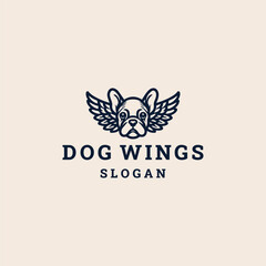 Dog wings logo icon design template vector illustration 