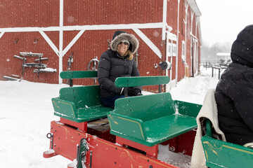 young woman in winter park