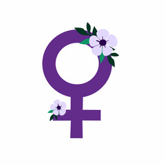 Female Gender Symbol in Flat Style for Women Empowerment Design © YusupAn