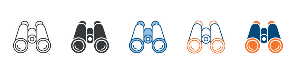 Binoculars Icon Set Multiple Style Collection 