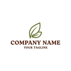 Elegant coffee leaf logo design for a cafe or business.	