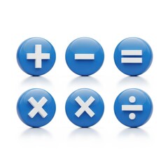 Fototapeta premium Illustrative mathematical symbols in an organized arrangement demonstrating numerical operations