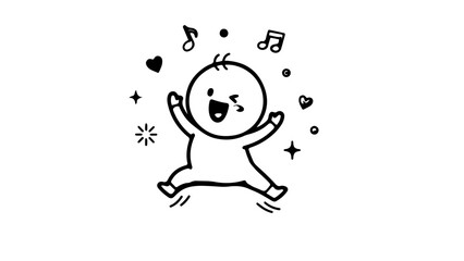 Obraz premium Funny cartoon android character with happy smiling face