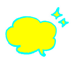 蛍光カラーの手描きクレヨン吹き出し ビジネス向け強調フレーム素材