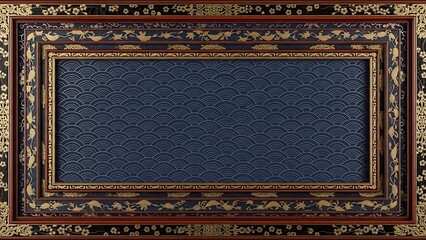 Classic Asian Style Background with Ornamental Border