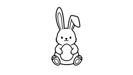 Obraz premium Cute Easter bunny rabbit vector illustration with cartoon style for spring holiday design