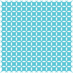 Seamless repeating pattern of teal squares with white oval cutouts background texture