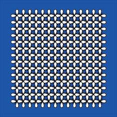 Seamless repeating pattern of white stylized flowers on blue background texture