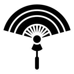 Chinese Paper Fan Solid Icon