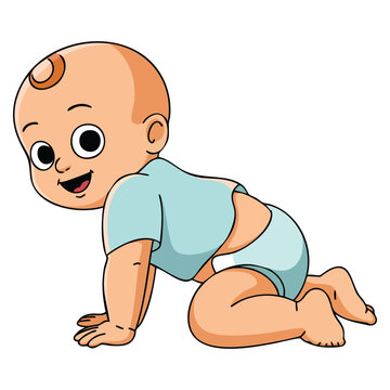 Baby crawling illustration isolated perfect for vector design children themed educational projects or parenting and baby product artwork