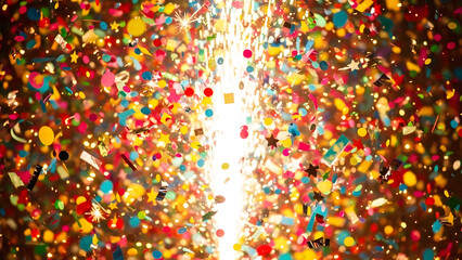 Obraz premium Explosive Confetti and Spark Fountain Celebration Background