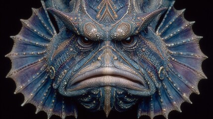 Detailed fantasy creature portrait with intricate textures and striking eyes
