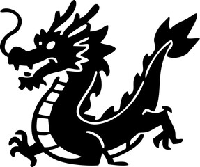 Mythical Black Dragon Head Icon Profile for Fantasy Branding