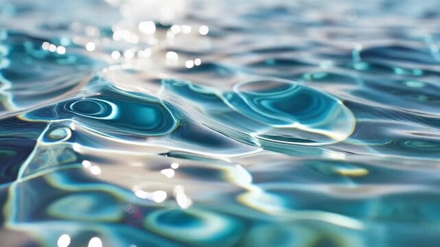 A close-up view shows undefined fluid-like patterns on water's surface.