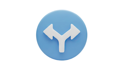 3D Fork in the Road Icon