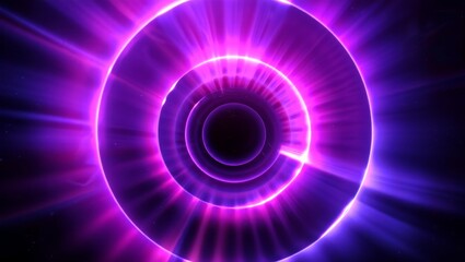 Abstract glowing purple and blue energy rings creating a futuristic cosmic portal or wormhole effect