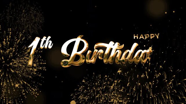 High-resolution, dynamic lettering animation celebrating a 1st birthday. Ideal for birthday greetings, party invitations, or marketing campaigns. Includes alpha channel for easy overlay.