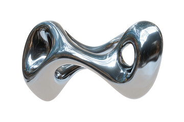 Abstract Silver Metal Sculpture