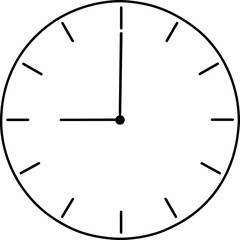 Minimal Clock Icon Showing 9 O&rsquo;Clock