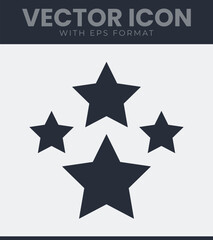 Obraz premium Four stars simple icon, rating, favorite, quality or achievement, award, success, excellence, premium, feedback, experience, ranking. Vector illustration