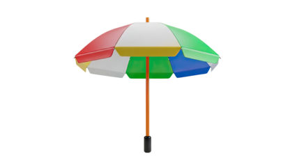 Colorful Beach Umbrella on White Background