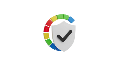 Secure Shield with Colorful Progress Bar 3D Icon