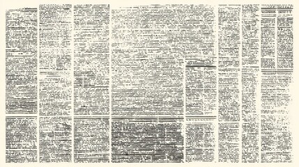 Obraz premium A dense, patterned page filled with text, resembling an old newspaper or document, featuring numerous lines and columns.