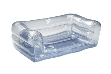 Transparent Inflatable Sofa on White Background