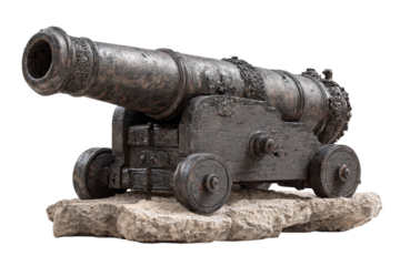 Antique Cannon on Stone Base